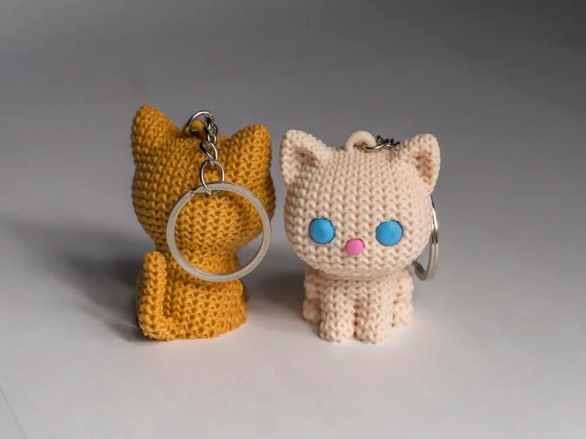 KNITTEN KITTY KEYCHAIN
